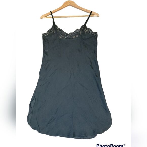 Vintage Natori Black Slip Chemise Nightgown Lingerie S/M - Picture 5 of 10